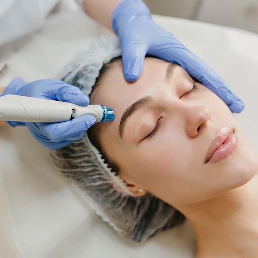 Full face threading: eyebrows, chin, cheek, lip, side burn hair removal